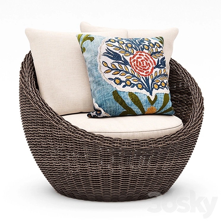 TORREY ALL-WEATHER WICKER PAPASAN CHAIR, ESPRESSO 