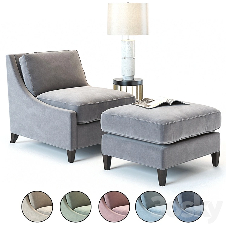 Baker Curved Back Lounge Chair 