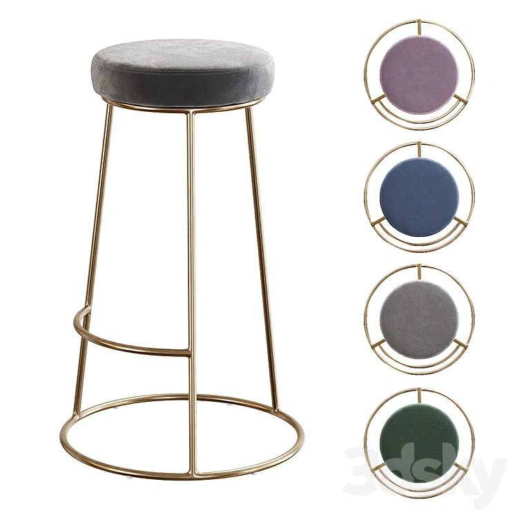 Rockett St George / Atlantis Velvet Bar Stool 