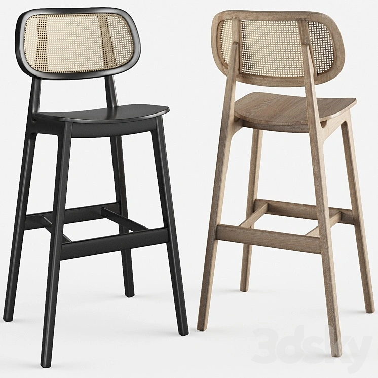 Cane wood restaurant bar stool 