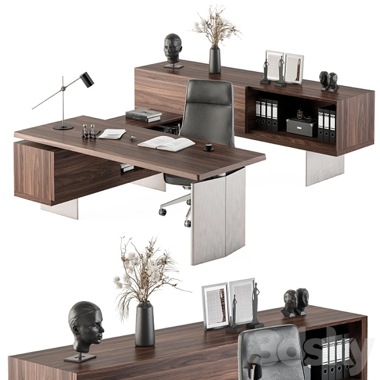 Boss Desk Wood and Steel - Office Furniture 235 