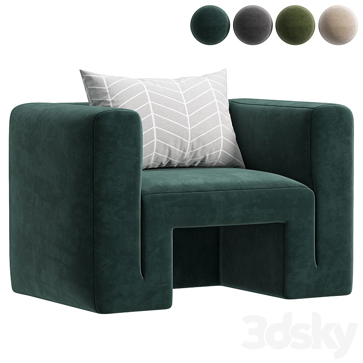 Matra Deep Teal Velvet Lounge Armchair By CB2 