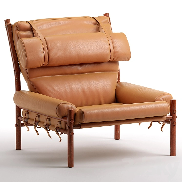 Scandinavian Modern Arne Norell Leather Inca Lounge Chair 