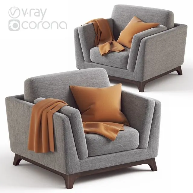 ARTICLE Ceni Pyrite Gray Armchair 