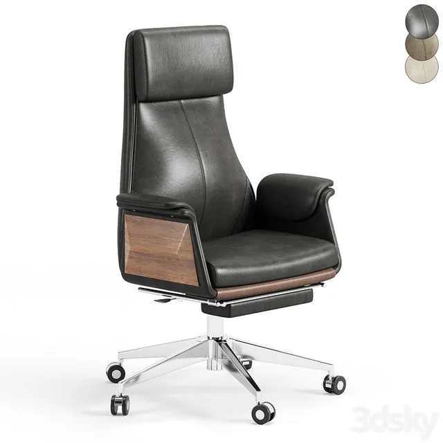 Back Adjustable Swivel Black Executive Chair 