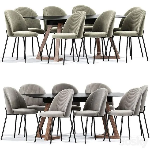 Cloyd Dining Chair Table 