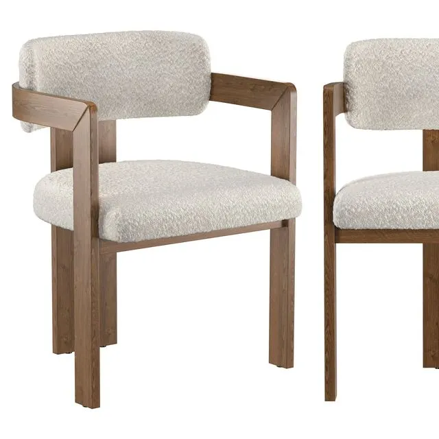 Curved Walnut Dining Chair 