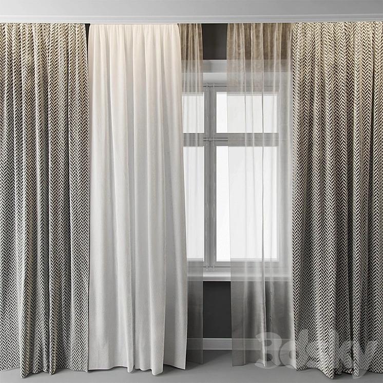 Curtains with window 