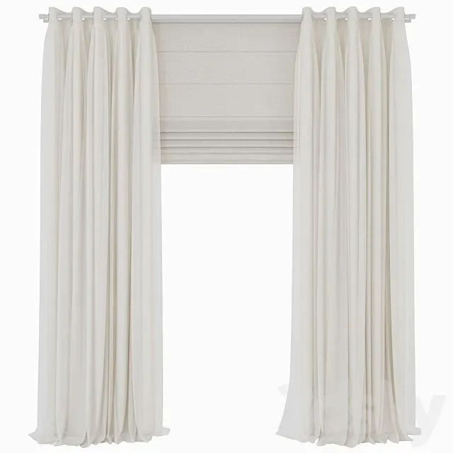 Double Curtains with Tulle 