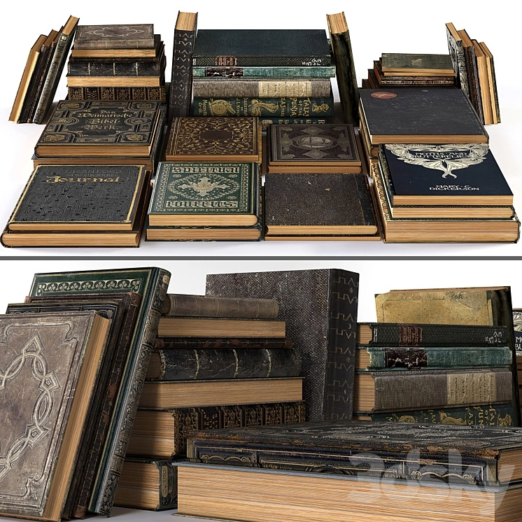 Book Stack Set Classic Old 