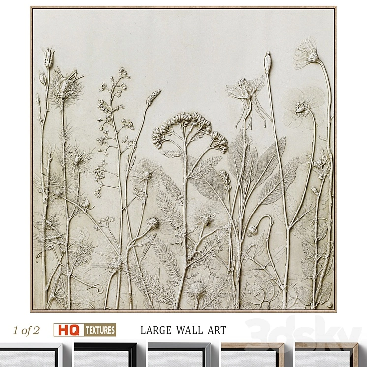 Textural Plaster Wildflowers Boho Wall Art C-507 