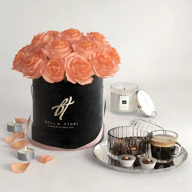 Carpe diem, roses coffee chocolate 