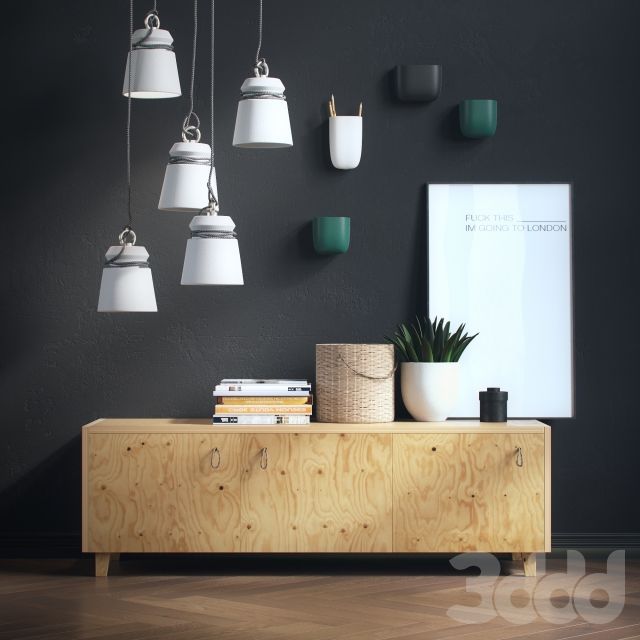 Decorative set with pendant 