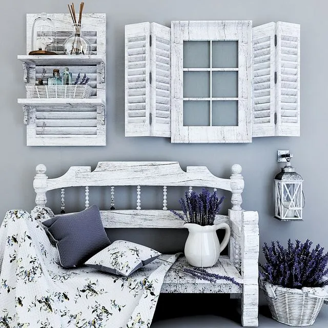 Decorative set, basket lavander 