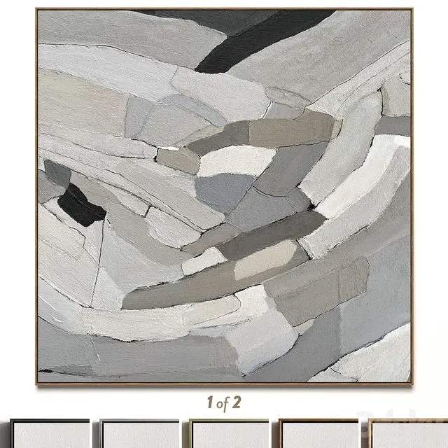 Plaster two square photo frames R-54 