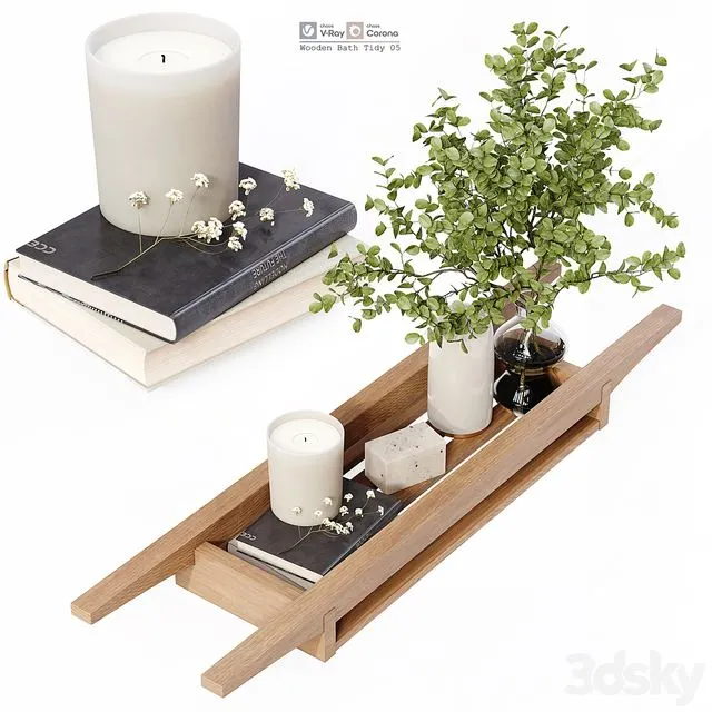 Wooden Bath Tidy 05 