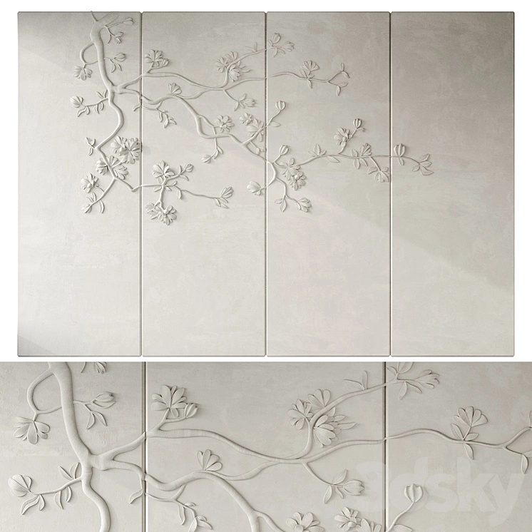 Japandi Floral Wall Panels 