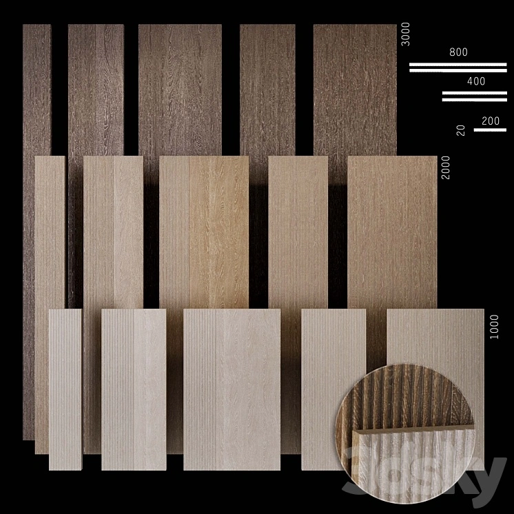 Corrugated wood panels WD9 