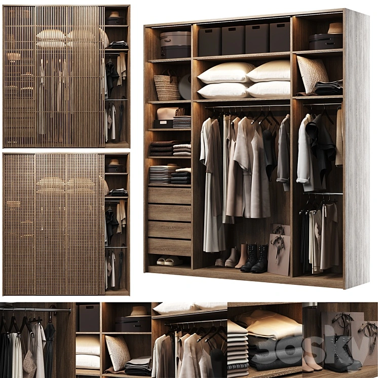 Wardrobe with filling and two front options 