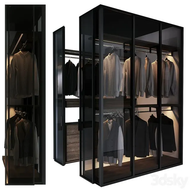 Walk in corner wardrobe 