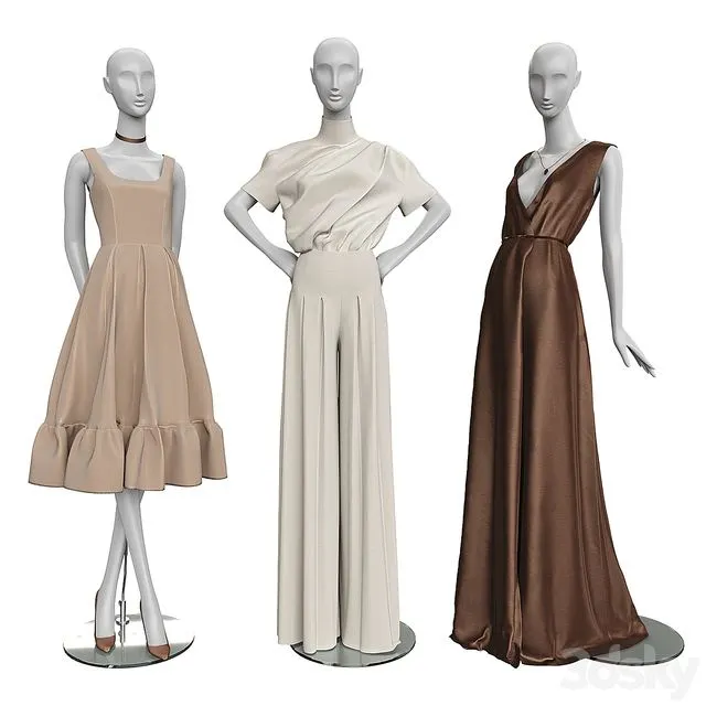 Women’s clothing on mannequins 