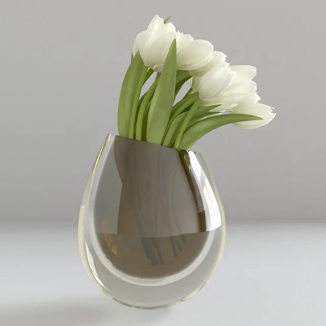 White tulips in a vase 