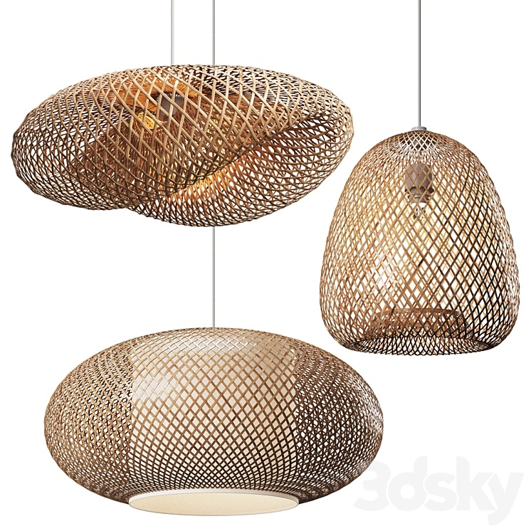 Set of Wicker lamps #4 