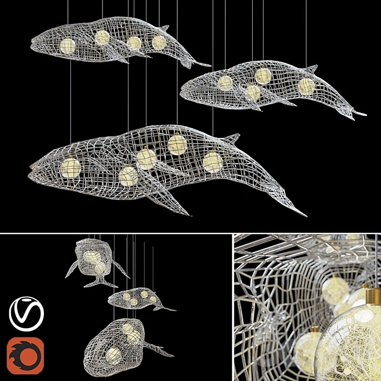 Chandelier "Whales" 