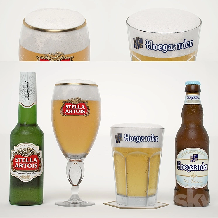 Hoegaarden and Stella Artois Beer 