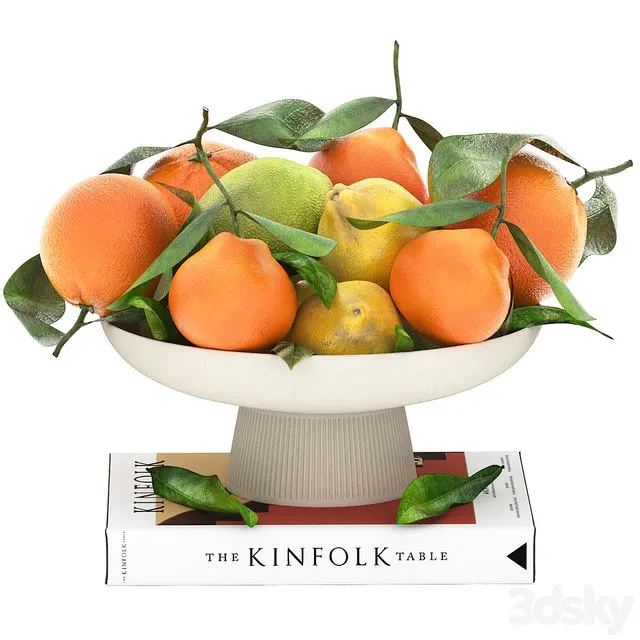 Bowl of lemon mandarin and orange 