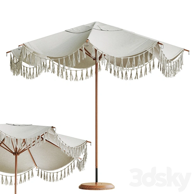 Round Cantilever Outdoor Patio Umbrella Pottery Barn 005 
