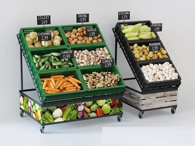 Rack with different vegetables 