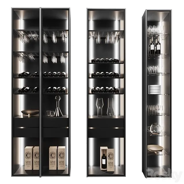 Set of display cases of different widths_1 