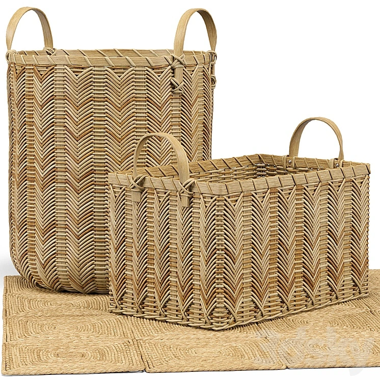 Petaluma Basket, Seagrass Squares Rug 