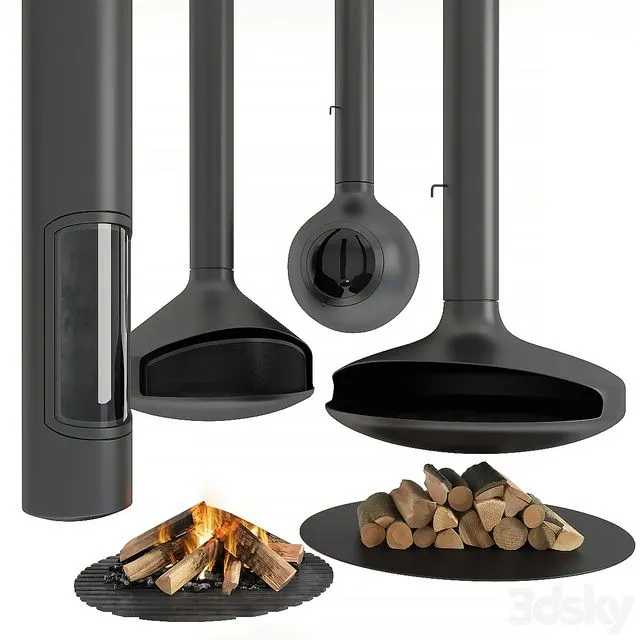 Fireplaces, models firewood 