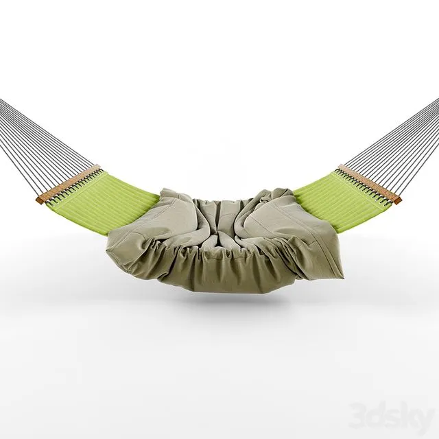 Hammock with wood railings 