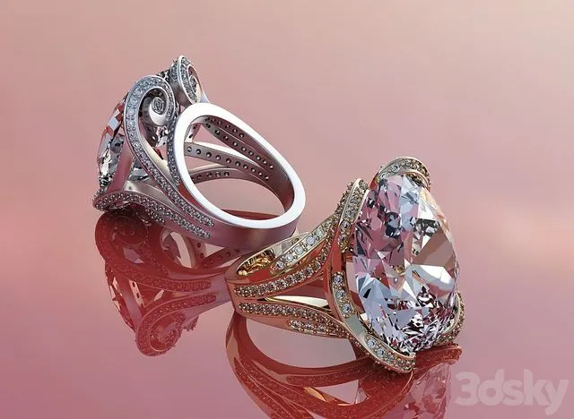 Ring, decor metal stone 