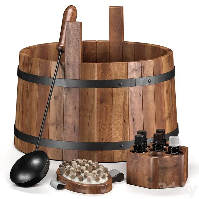 Sauna bath decor set 