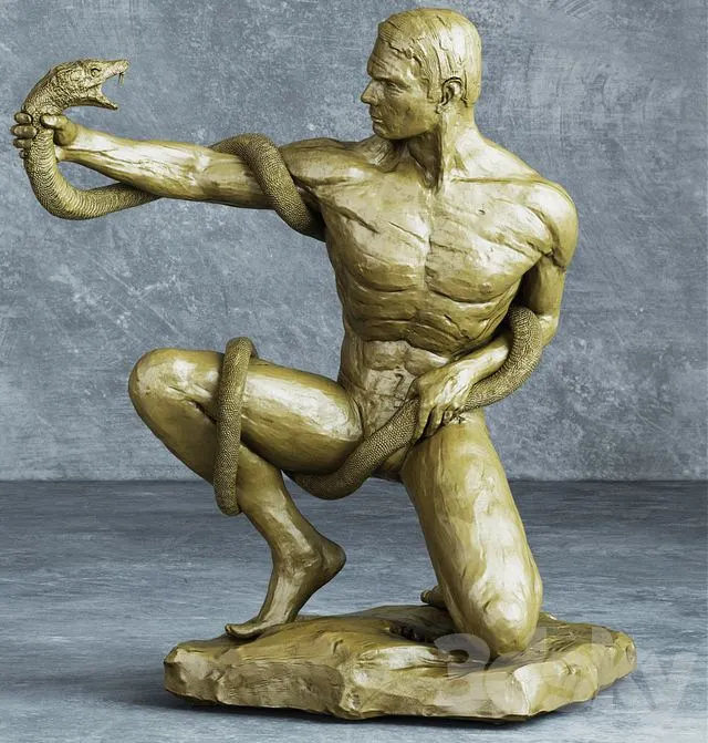 Statuette, sculpture stone snake 