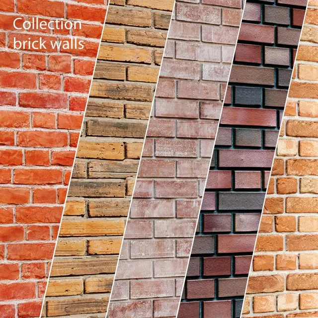 Collection of brick walls 5 pcs 