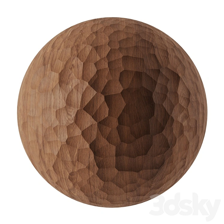 Carved wood material without displacement 