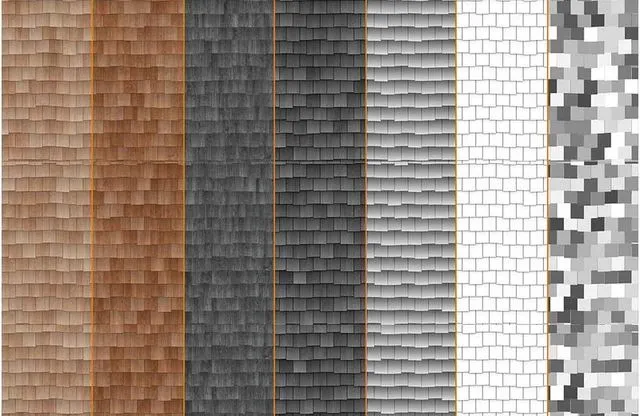 Shingles wooden facade roof 