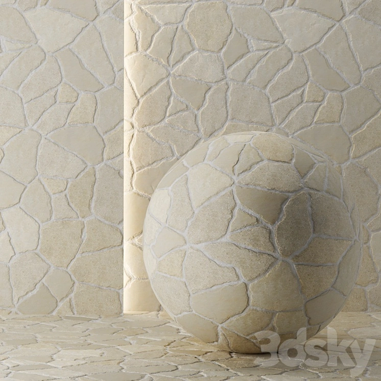 Facing masonry made of wild stone 