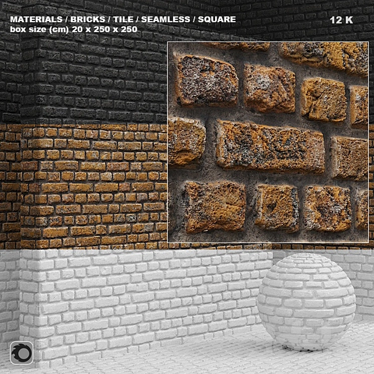Material (seamless) - brick, tile set 4 