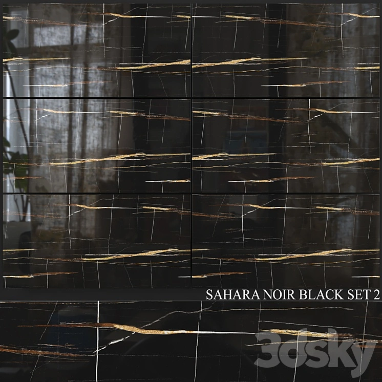 Decovita Sahara Noir Black 600x1200 Set 2 