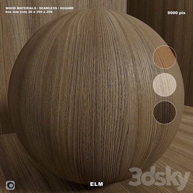 Material wood (seamless) elm - set 125 