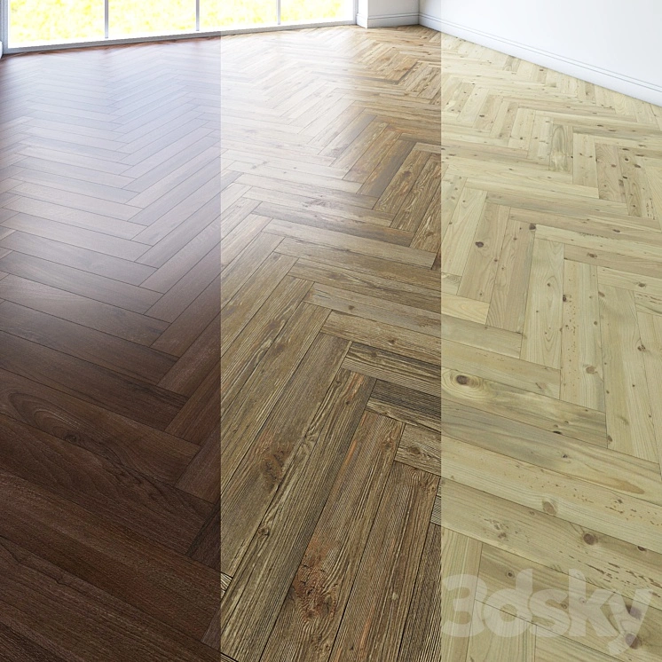 Herringbone parquet. 3 types 