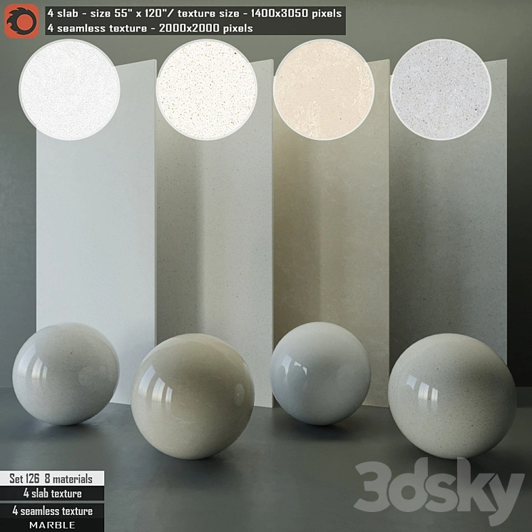 Marble Slab & Seamless texture Set 126 