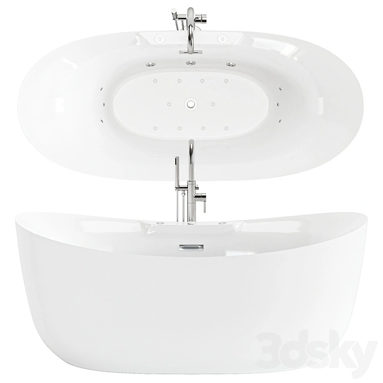 WoodBridge Freestanding Air Whirlpool Bathtub 