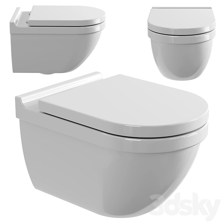 Duravit Starck 3 wall-mounted washdown toilet 